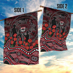St Kilda Saints ANZAC Day Garden Flag Indigenous Dot Art with Poppy Flower Tribute