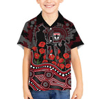 St Kilda Saints ANZAC Day Hawaiian Shirt Indigenous Dot Art with Poppy Flower Tribute