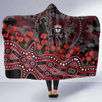 St Kilda Saints ANZAC Day Hooded Blanket Indigenous Dot Art with Poppy Flower Tribute