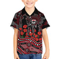 St Kilda Saints ANZAC Day Kid Hawaiian Shirt Indigenous Dot Art with Poppy Flower Tribute