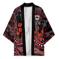 St Kilda Saints ANZAC Day Kimono Indigenous Dot Art with Poppy Flower Tribute