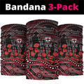 St Kilda Saints ANZAC Day Neck Gaiter Indigenous Dot Art with Poppy Flower Tribute