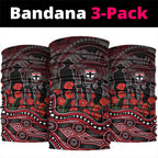 St Kilda Saints ANZAC Day Neck Gaiter Indigenous Dot Art with Poppy Flower Tribute