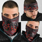 St Kilda Saints ANZAC Day Neck Gaiter Indigenous Dot Art with Poppy Flower Tribute