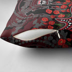 St Kilda Saints ANZAC Day Pillow Cover Indigenous Dot Art with Poppy Flower Tribute