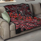 St Kilda Saints ANZAC Day Quilt Indigenous Dot Art with Poppy Flower Tribute