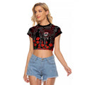 St Kilda Saints ANZAC Day Raglan Cropped T Shirt Indigenous Dot Art with Poppy Flower Tribute