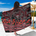 St Kilda Saints ANZAC Day Sarong Indigenous Dot Art with Poppy Flower Tribute