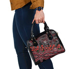 St Kilda Saints ANZAC Day Shoulder Handbag Indigenous Dot Art with Poppy Flower Tribute
