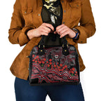 St Kilda Saints ANZAC Day Shoulder Handbag Indigenous Dot Art with Poppy Flower Tribute