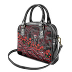 St Kilda Saints ANZAC Day Shoulder Handbag Indigenous Dot Art with Poppy Flower Tribute