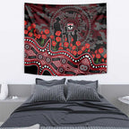 St Kilda Saints ANZAC Day Tapestry Indigenous Dot Art with Poppy Flower Tribute