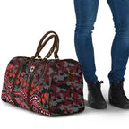 St Kilda Saints ANZAC Day Travel Bag Indigenous Dot Art with Poppy Flower Tribute
