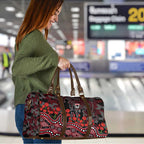 St Kilda Saints ANZAC Day Travel Bag Indigenous Dot Art with Poppy Flower Tribute