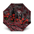 St Kilda Saints ANZAC Day Umbrella Indigenous Dot Art with Poppy Flower Tribute