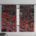 St Kilda Saints ANZAC Day Window Curtain Indigenous Dot Art with Poppy Flower Tribute