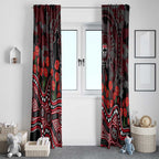 St Kilda Saints ANZAC Day Window Curtain Indigenous Dot Art with Poppy Flower Tribute