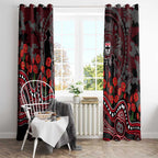 St Kilda Saints ANZAC Day Window Curtain Indigenous Dot Art with Poppy Flower Tribute