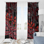 St Kilda Saints ANZAC Day Window Curtain Indigenous Dot Art with Poppy Flower Tribute