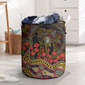 Richmond Tigers ANZAC Day Laundry Basket Indigenous Dot Art with Poppy Flower Tribute