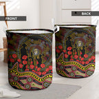 Richmond Tigers ANZAC Day Laundry Basket Indigenous Dot Art with Poppy Flower Tribute