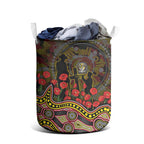 Richmond Tigers ANZAC Day Laundry Basket Indigenous Dot Art with Poppy Flower Tribute