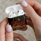 Richmond Tigers ANZAC Day AirPods Case Indigenous Dot Art with Poppy Flower Tribute