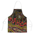 Richmond Tigers ANZAC Day Apron Indigenous Dot Art with Poppy Flower Tribute