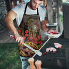 Richmond Tigers ANZAC Day Apron Indigenous Dot Art with Poppy Flower Tribute
