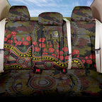 Richmond Tigers ANZAC Day Back Car Seat Cover Indigenous Dot Art with Poppy Flower Tribute