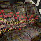 Richmond Tigers ANZAC Day Back Car Seat Cover Indigenous Dot Art with Poppy Flower Tribute
