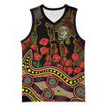 Richmond Tigers ANZAC Day Basketball Jersey Indigenous Dot Art with Poppy Flower Tribute