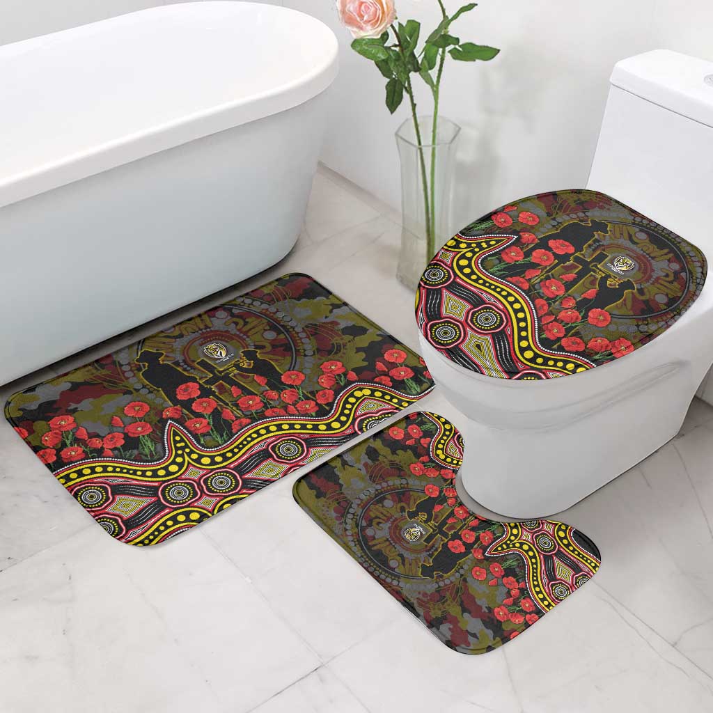 Richmond Tigers ANZAC Day Bathroom Set Indigenous Dot Art with Poppy Flower Tribute