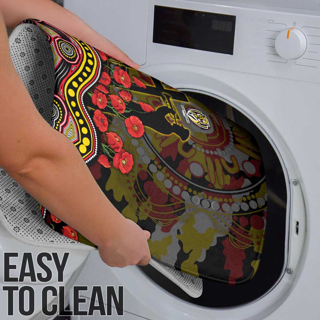 Richmond Tigers ANZAC Day Bathroom Set Indigenous Dot Art with Poppy Flower Tribute