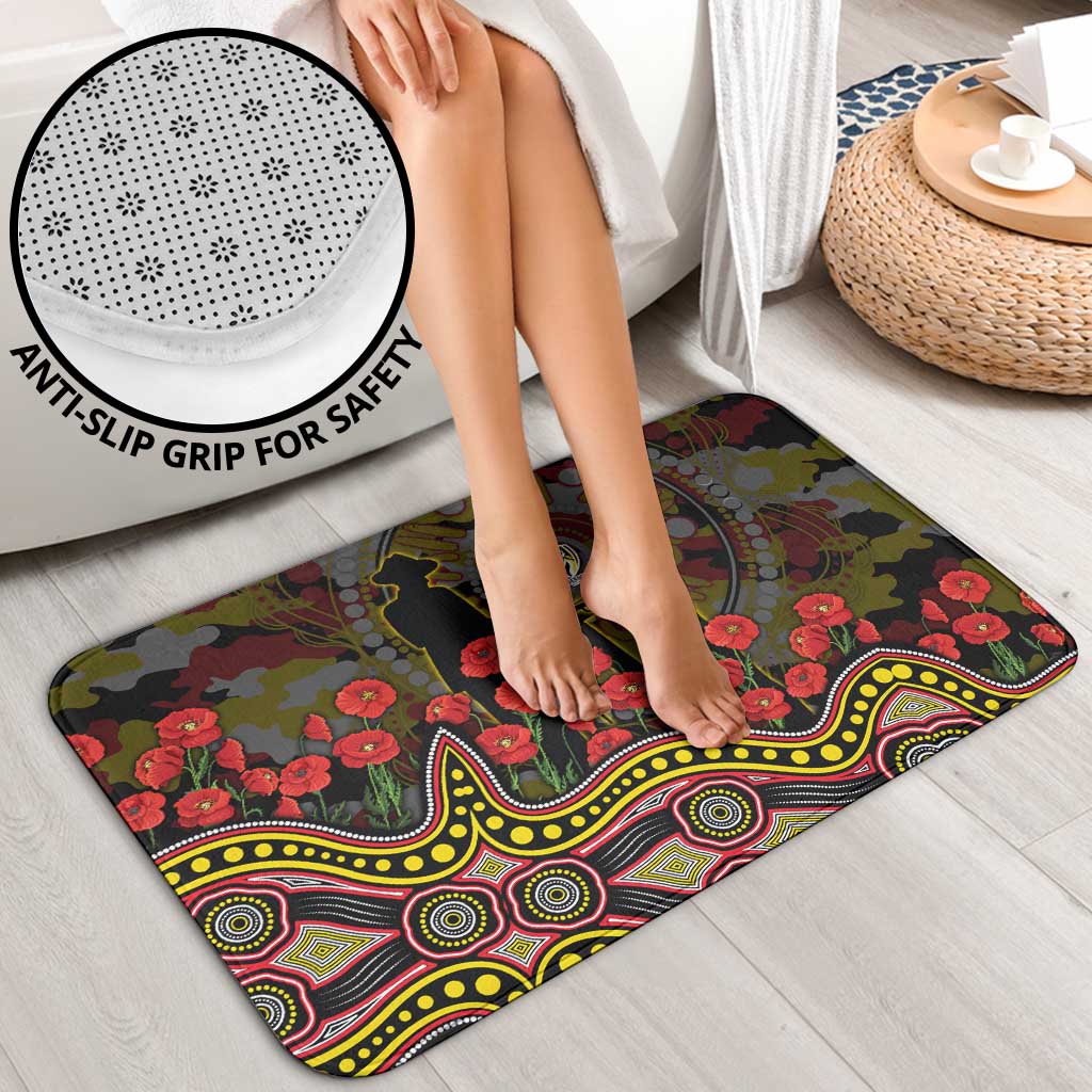 Richmond Tigers ANZAC Day Bathroom Set Indigenous Dot Art with Poppy Flower Tribute