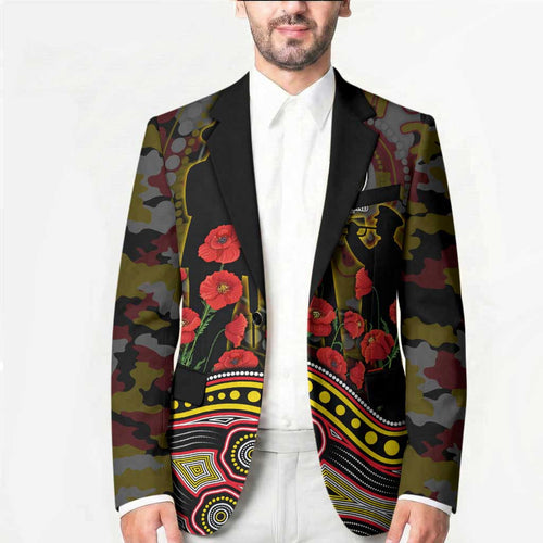 Richmond Tigers ANZAC Day Blazer Indigenous Dot Art with Poppy Flower Tribute