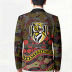Richmond Tigers ANZAC Day Blazer Indigenous Dot Art with Poppy Flower Tribute