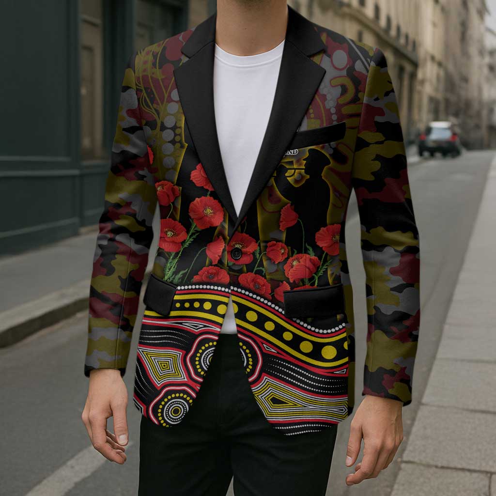 Richmond Tigers ANZAC Day Blazer Indigenous Dot Art with Poppy Flower Tribute