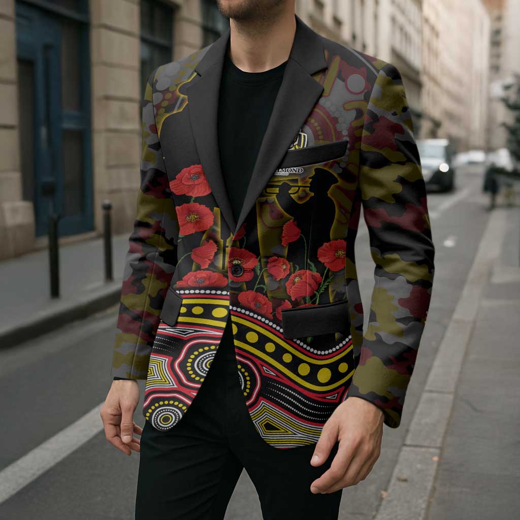 Richmond Tigers ANZAC Day Blazer Indigenous Dot Art with Poppy Flower Tribute