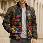 Richmond Tigers ANZAC Day Bomber Puffer Jacket Indigenous Dot Art with Poppy Flower Tribute