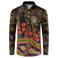 Richmond Tigers ANZAC Day Button Sweatshirt Indigenous Dot Art with Poppy Flower Tribute