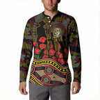 Richmond Tigers ANZAC Day Button Sweatshirt Indigenous Dot Art with Poppy Flower Tribute
