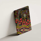 Richmond Tigers ANZAC Day Canvas Wall Art Indigenous Dot Art with Poppy Flower Tribute