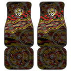 Richmond Tigers ANZAC Day Car Mats Indigenous Dot Art with Poppy Flower Tribute