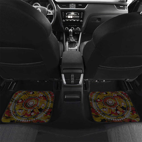 Richmond Tigers ANZAC Day Car Mats Indigenous Dot Art with Poppy Flower Tribute