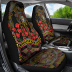 Richmond Tigers ANZAC Day Car Seat Cover Indigenous Dot Art with Poppy Flower Tribute