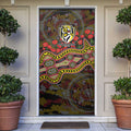 Richmond Tigers ANZAC Day Door Cover Indigenous Dot Art with Poppy Flower Tribute