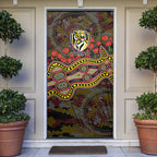 Richmond Tigers ANZAC Day Door Cover Indigenous Dot Art with Poppy Flower Tribute