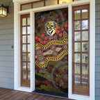 Richmond Tigers ANZAC Day Door Cover Indigenous Dot Art with Poppy Flower Tribute