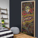 Richmond Tigers ANZAC Day Door Cover Indigenous Dot Art with Poppy Flower Tribute